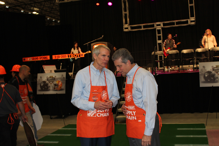 Left to right: US Senator Rob Portman and Craig Menear, Home Depot chairman, CEO, and president