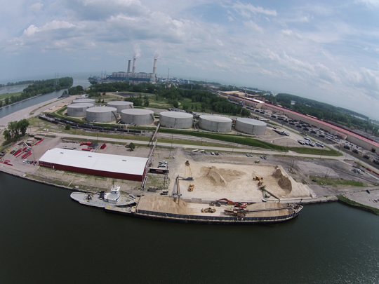 Aerial view of the Port of Monroe