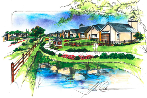 Rendering of possible structures at The Enclave project site in Northwood