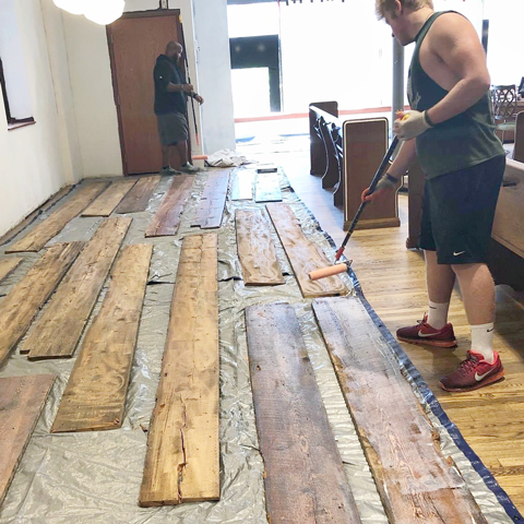 Work underway inside Juniper Brewing Company